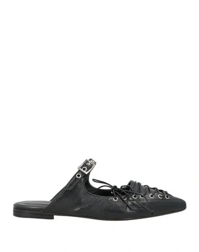 Divine Follie Woman Mules & Clogs Black Size 8 Leather In Black