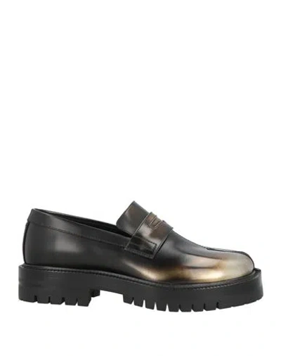 Maison Margiela Woman Loafers Bronze Size 8 Leather In Black