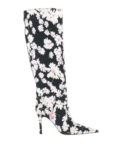 Msgm Woman Boot Navy Size 7 Textile Fibers In Multi