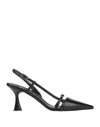 Divine Follie Woman Pumps Black Size 8 Leather In Black