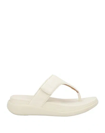 Fitflop Woman Thong Sandal Ivory Size 7 Synthetisches Material In White