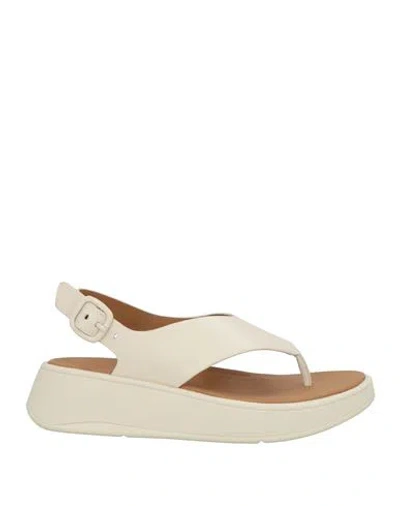 Fitflop Woman Thong Sandal Beige Size 7 Leather, Rubber In Neutral