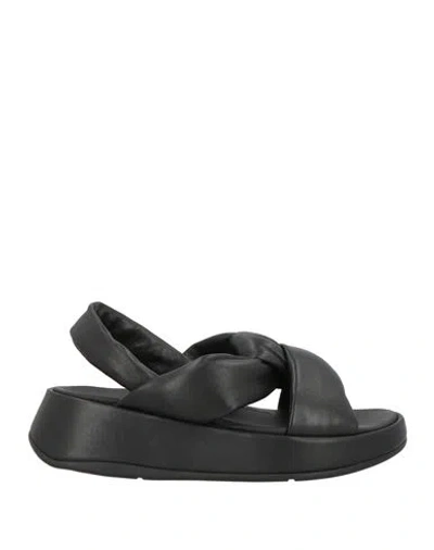 Fitflop Woman Sandals Black Size 7 Leather In Multi