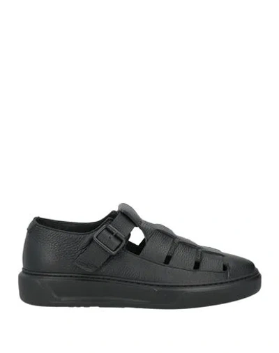 Giovanni Conti Man Sneakers Black Size 9 Leather In Black