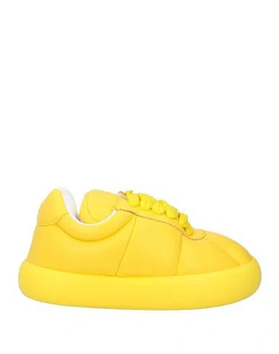 Marni Woman Sneakers (-) Size 8 Leather In Yellow