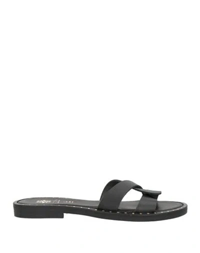 Utopia Woman Sandals Black Size 7 Leather In Black