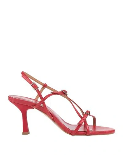 Ovyè Ovyé Woman Sandals Red Size 8 Leather In Red