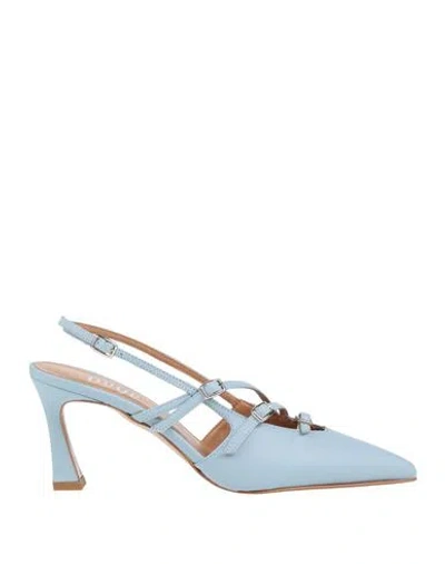 Ovyè Ovyé Woman Pumps Sky Blue Size 8 Leather In Blue
