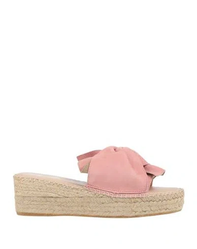 Manebi Manebí Woman Espadrilles Pink Size 11 Leather In Pink