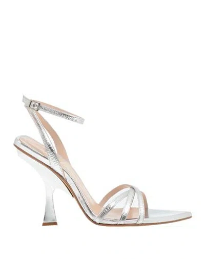 Ovyè Ovyé Playlist Woman Sandals Silver Size 8 Leather In Silver