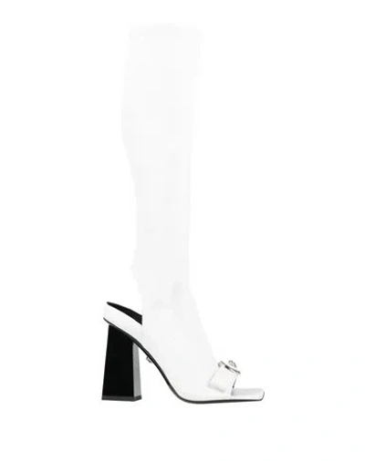 Versace Woman Boot White Size 5.5 Leather In White