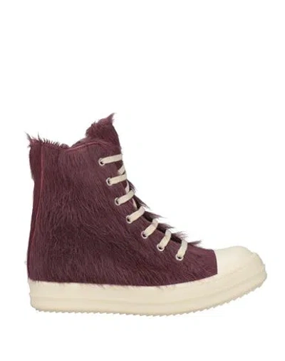 Rick Owens Woman Sneakers Plum Size 8 Leather In Purple
