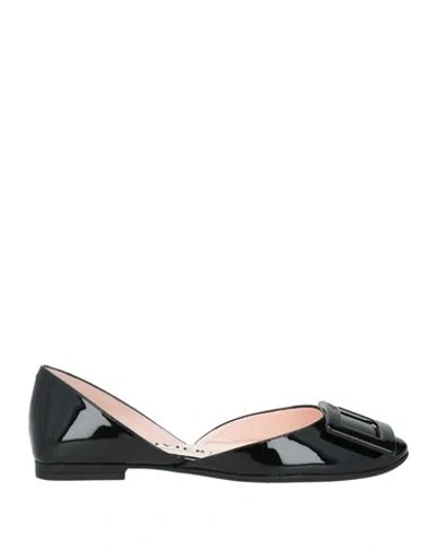 Roger Vivier Woman Ballet Flats Black Size 5 Leather In Black