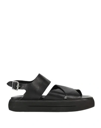 Moma Woman Sandals Black Size 8 Leather In Black