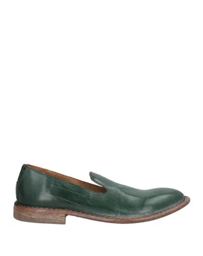 Moma Ideal Block Woman Loafers Dark Green Size 8 Leather In Green