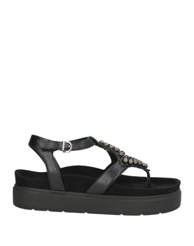 Luciano Barachini Woman Sandals Black Size 8 Synthetisches Material In Black