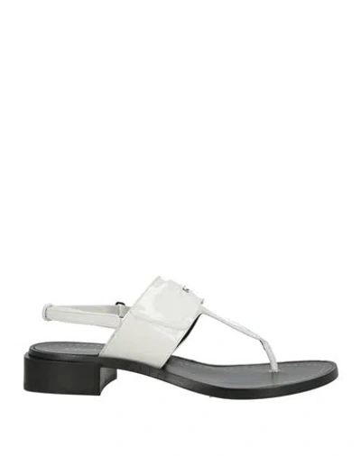 Ferragamo Nya 30 Woman Thong Sandal Off White Size 7 Calfskin In White