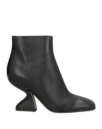 Ferragamo Sal 85 Woman Ankle Boots Black Size 8 Calfskin In Black