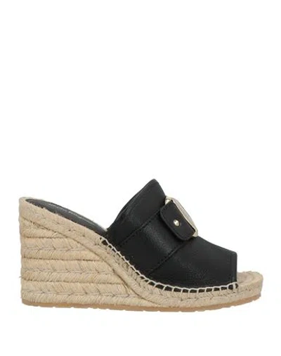 Ferragamo Kamora Woman Espadrilles Black Size 8 Leather In Black