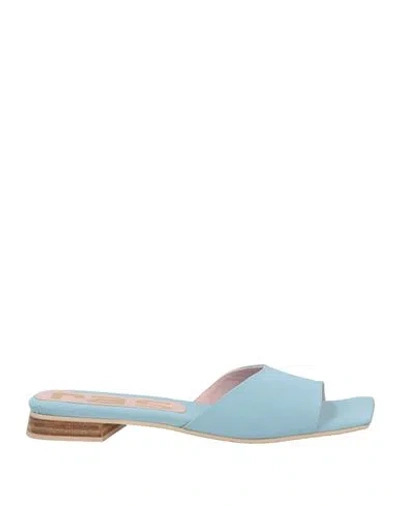 Ras Woman Sandals Sky Blue Size 8 Textile Fibers In Blue