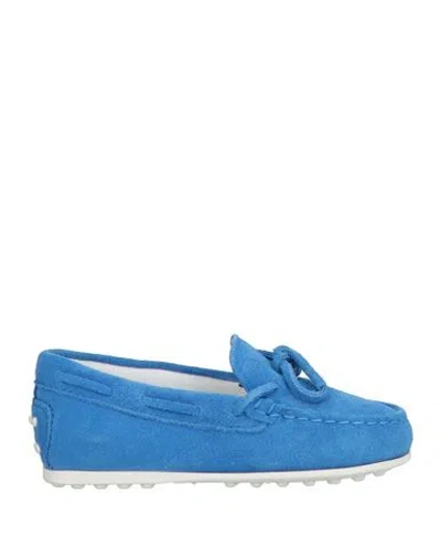 Tod's Junior Toddler Girl Loafers Azure Size 10c Leather In Blue