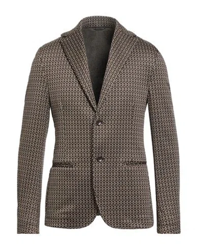 Daniele Alessandrini Man Blazer Brown Size 38 Polyester, Polyamide, Elastane In Brown