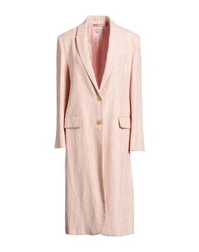 Forte Forte Forte_forte Woman Overcoat & Trench Coat Pink Size 3 Linen, Cotton, Polyester, Polyamide In Pink