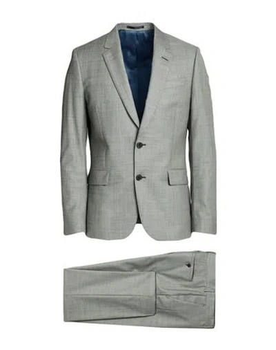 Paul Smith Man Suit Grey Size 40 Wool In Gray