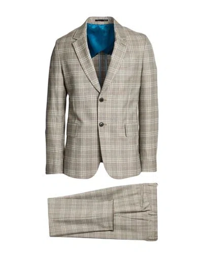 Paul Smith Man Suit Grey Size 40 Wool In Gray