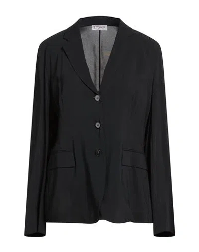 Alberto Biani Woman Blazer Black Size 12 Viscose, Elastane In Black