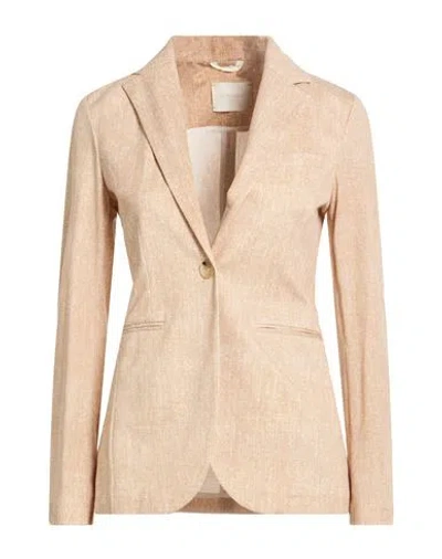 Circolo 1901 Woman Blazer Sand Size 6 Cotton, Elastane In Sand