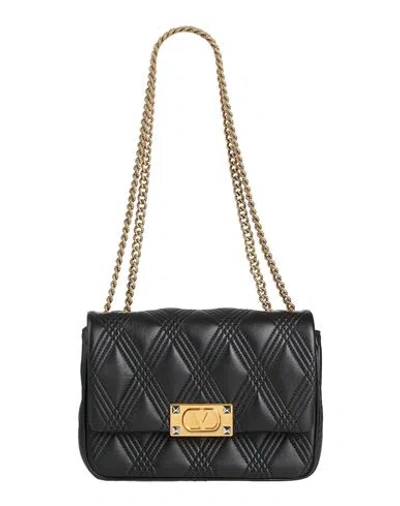 Valentino Garavani Woman Shoulder Bag Black Size - Leather In Black