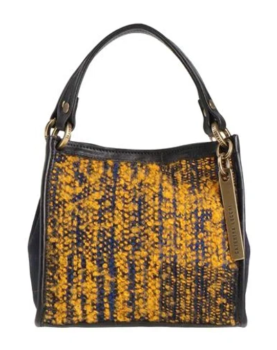 Caterina Lucchi Gold Anna Woman Handbag Marigold Size - Calfskin, Cotton In Pink