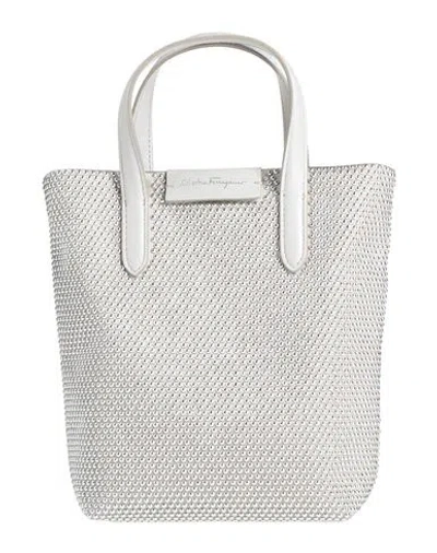 Ferragamo Travel M. Bag Woman Handbag Grey Size - Textile Fibers, Calfskin In Gray