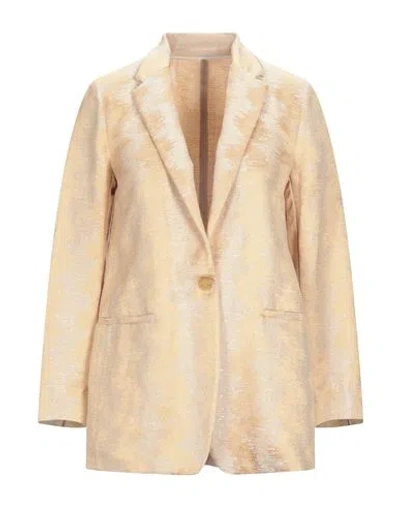 Forte Forte Forte_forte Woman Blazer Apricot Size 1 Viscose, Polyester, Linen, Metallic Polyester In Orange