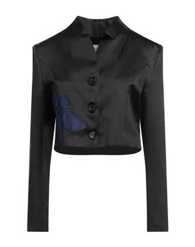 Alessia Santi Woman Blazer Black Size 10 Polyester, Elastane In Black