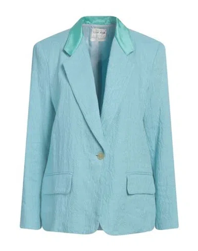 Forte Forte Forte_forte Woman Blazer Light Blue Size 3 Linen, Cotton, Acrylic In Blue
