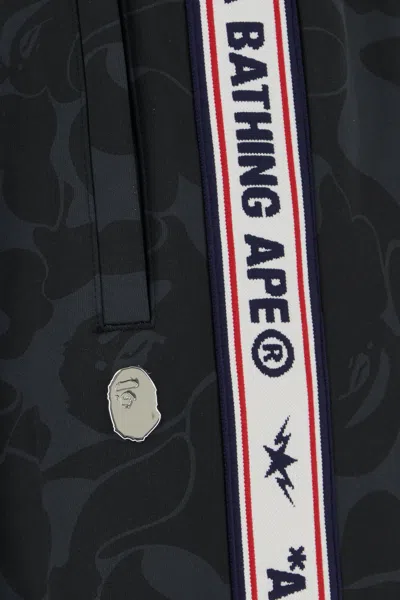 Bape Printed Polyester Joggers In Black