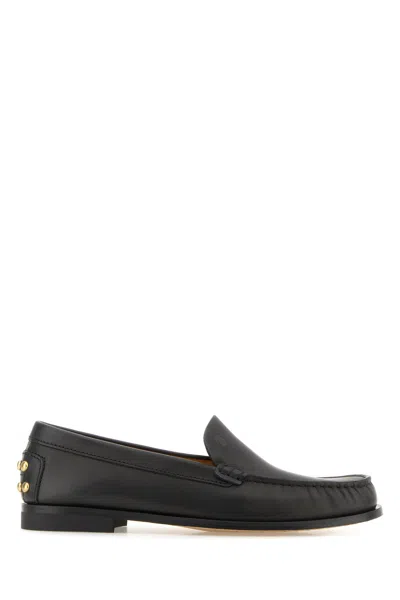 Tod's Black Leather Loafers In Black