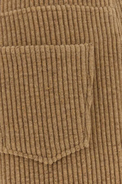 The Row Textured Wool Blend Trousers Featuring Pockets In Brown