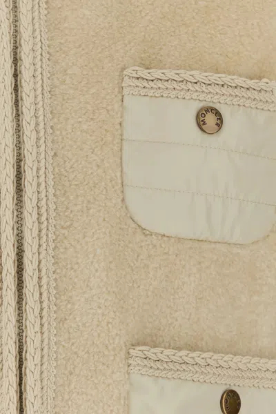 Moncler Sand Teddy Fabric Mimosas Sleeveless Down Jacket In Brown