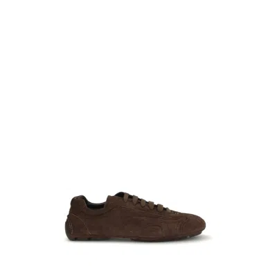 Prada Montecarlo Re-edition 2005 Suede Sneakers In Navy In Brown