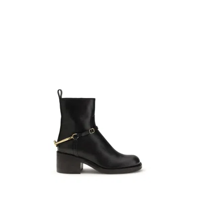 Chloé Black Lamb Ovis Aries Aries Ankle Boots In Black