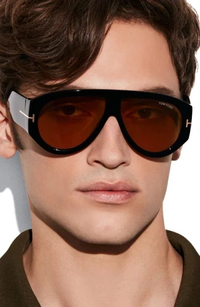 Tom Ford Bronson 60mm Gradient Pilot Sunglasses In Neutral