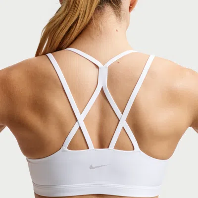 Nike Women's Zenvy Strappy Light-support Padded Sports Bra In White