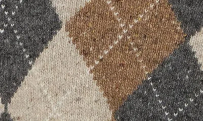 Brooks Brothers Argyle Wool-blend V-neck Sweater In Multi