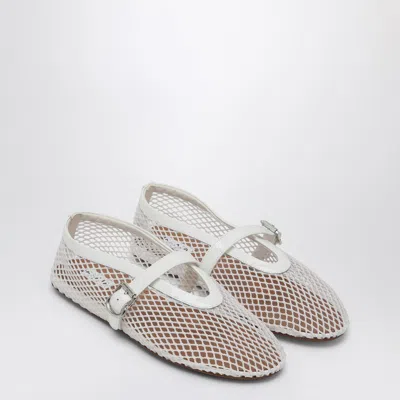 Alaïa White Mesh Ballet Flats In White