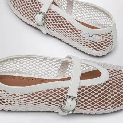Alaïa White Mesh Ballet Flats In White