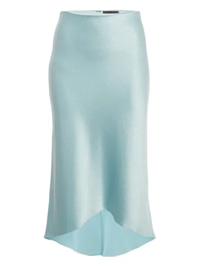Pre-owned Alice And Olivia Satin Maxi Skirt In Blue