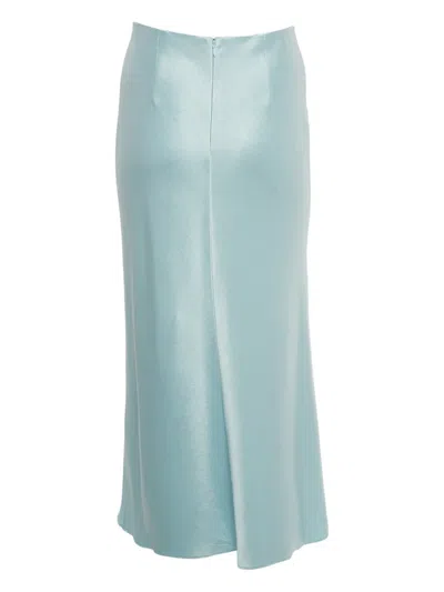 Pre-owned Alice And Olivia Satin Maxi Skirt In Blue